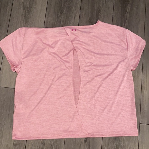 NWT Pink Under Armour XL ShortSleeve Open Back Top - Picture 6 of 8